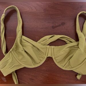 Salerno Olive Ribbed Bikini Top 34D and Bottom Large